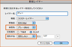 新規レイヤー設定